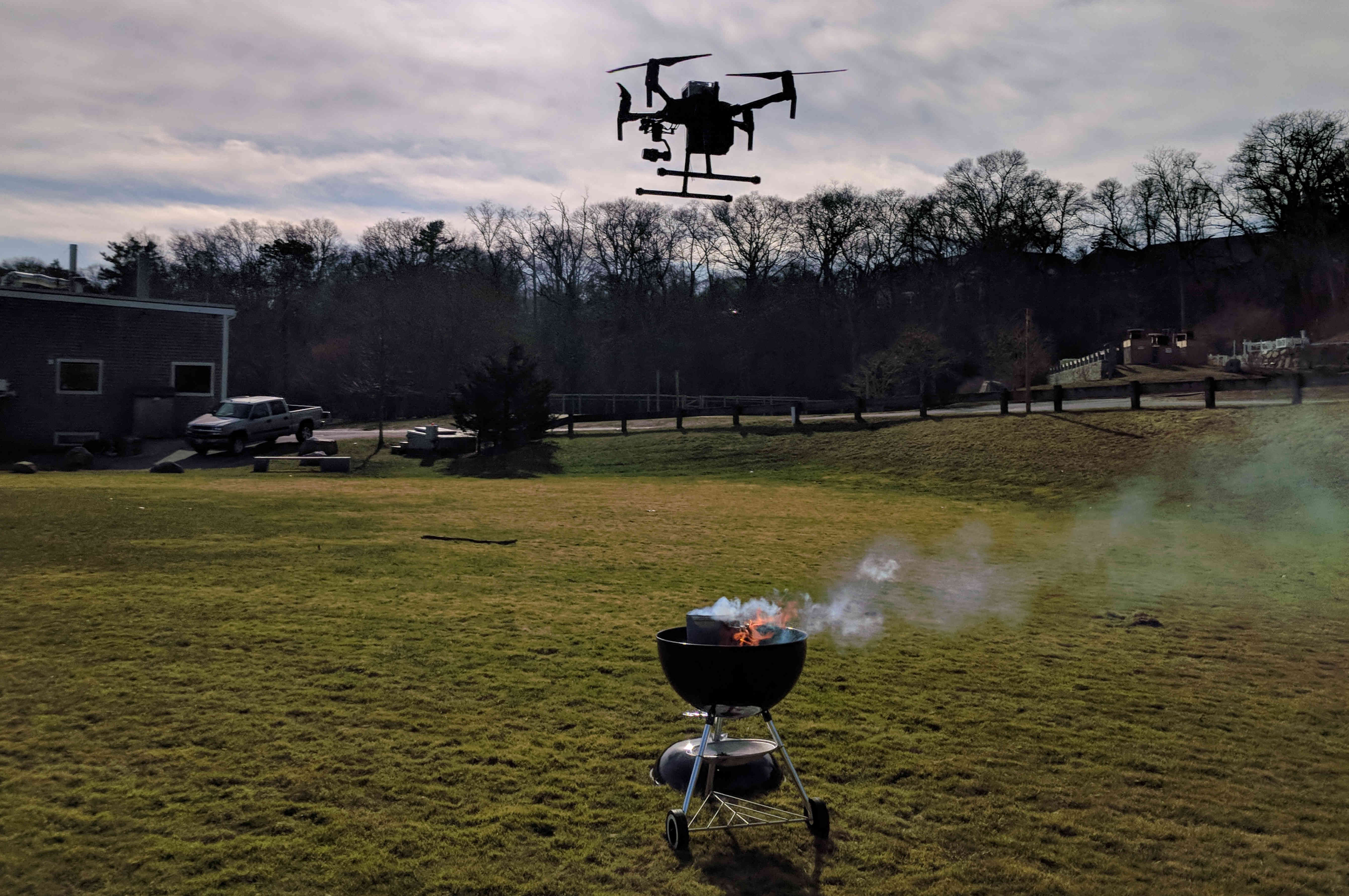 Aerial geochemical sampling trials